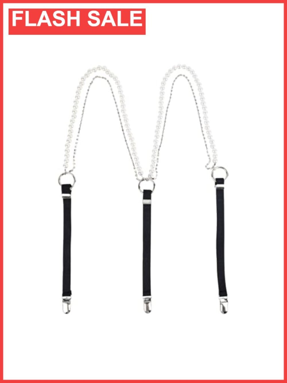 Adjustable Y-Shape Pearl Rhinestone Suspender Elastic Straps
